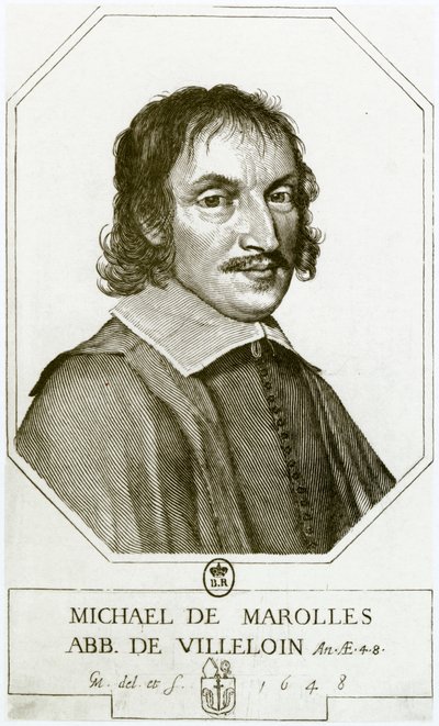 Portrait of Michel de Marolles by Claude Mellan